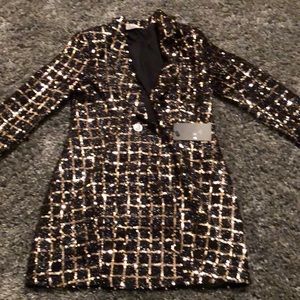 Blazer style sequined party dress